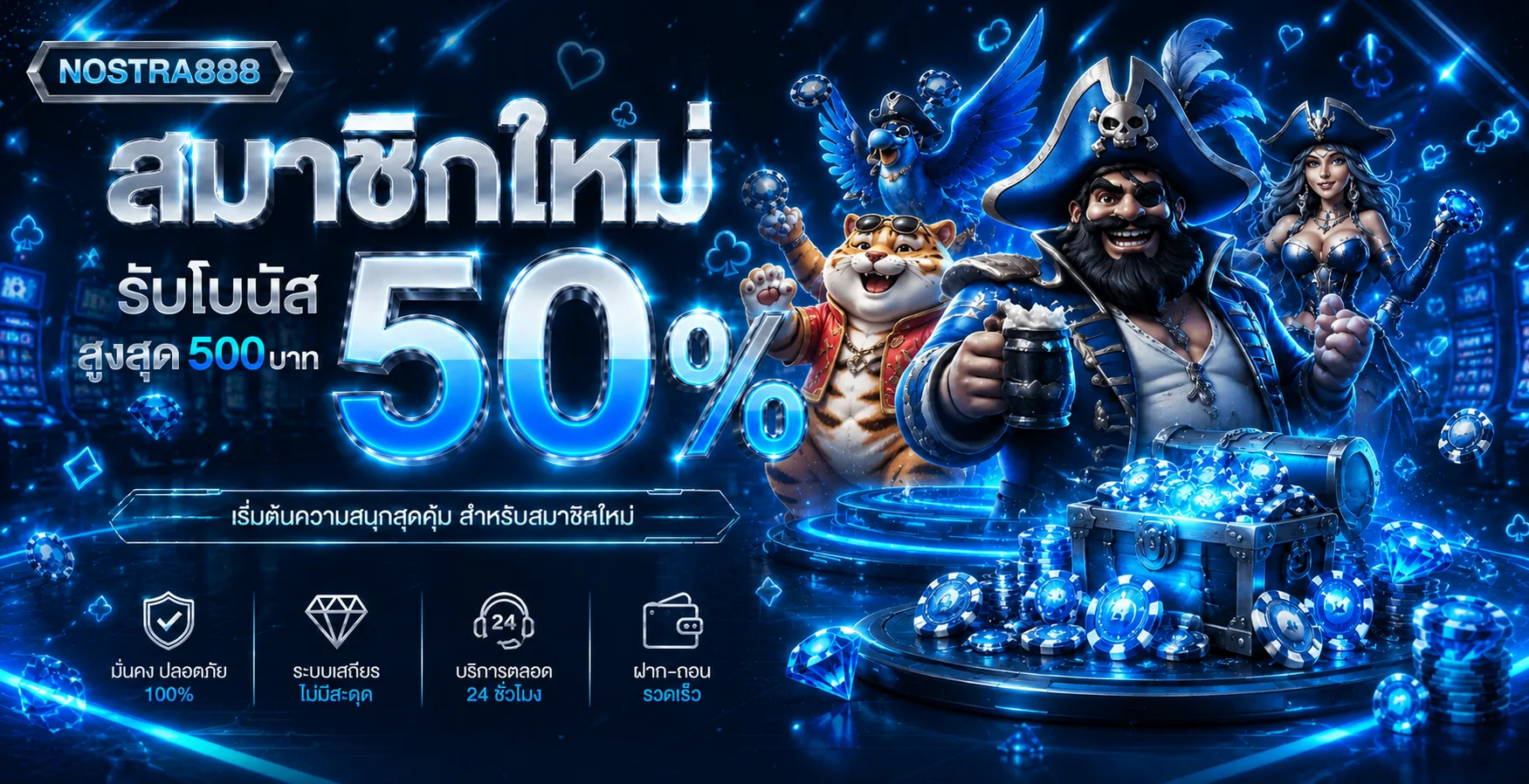 NOSTRA888 คาสิโนออนไลน์ บาคาร่า สล็อต PG
