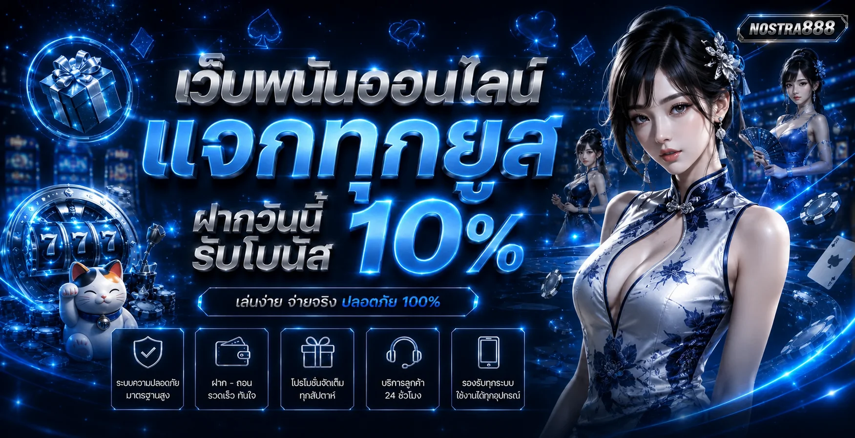 NOSTRA888 คาสิโนออนไลน์ บาคาร่า สล็อต PG